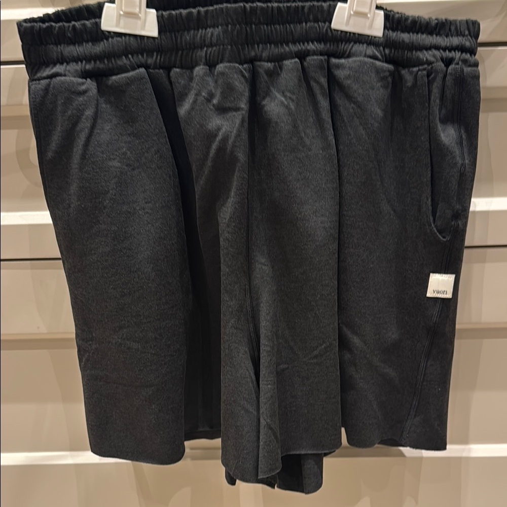 Dark Gray Elastic Waist Shorts